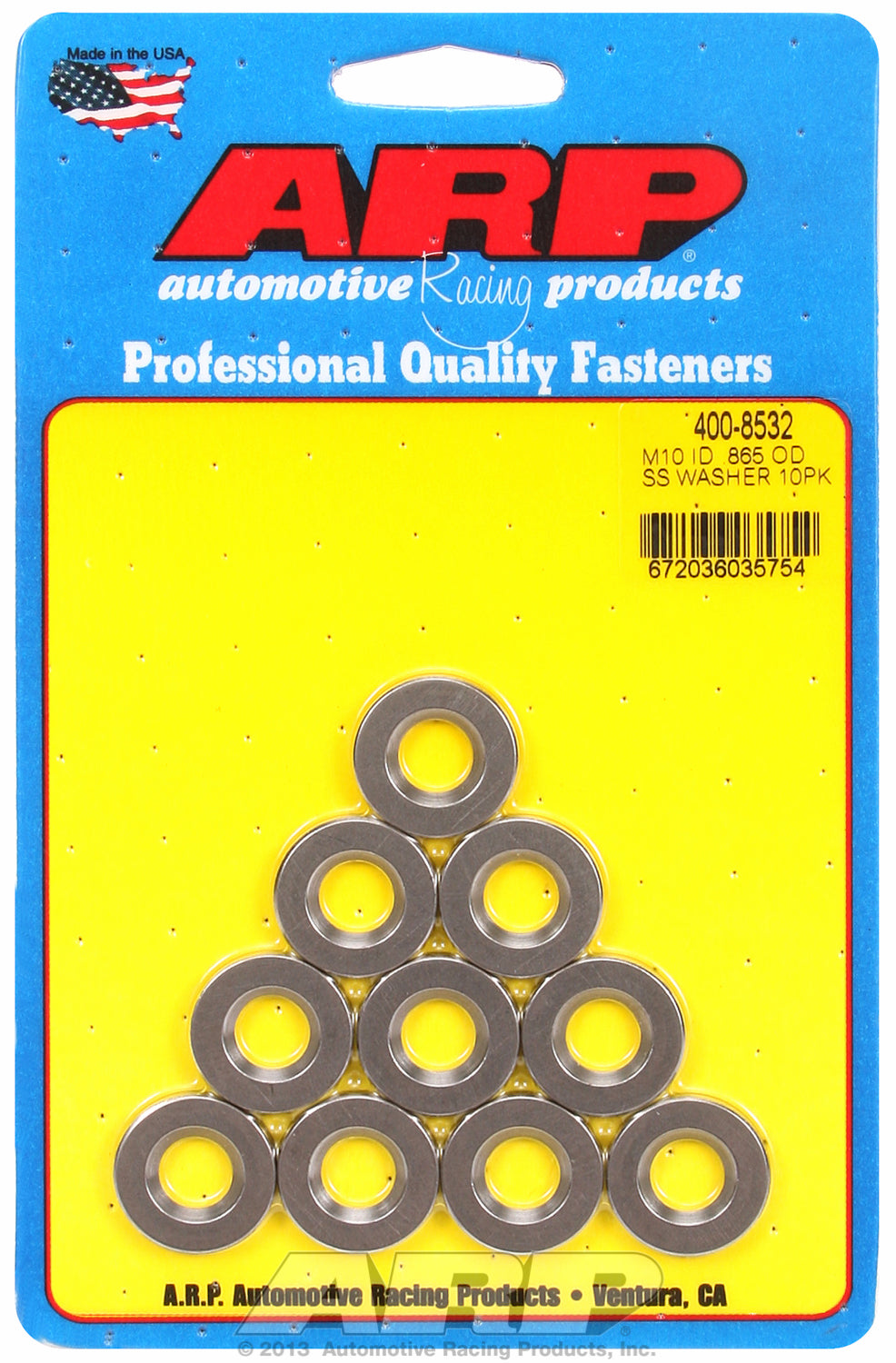 M10 ID .865 OD SS washers