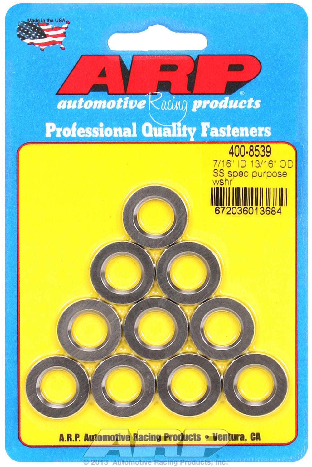 7/16ID 13/16OD SS washers