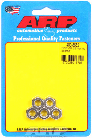 5/16-18 Stainless Hex Course Thread Hex Nut