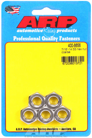 7/16-14 Stainless Hex Course Thread Hex Nut