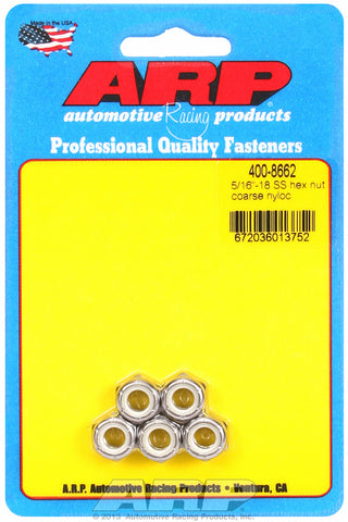 5/16-18 Stainless Nyloc Course Thread Hex Nut