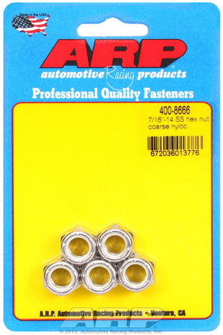 7/16-14 Stainless Nyloc Course Thread Hex Nut