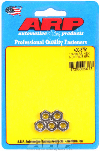 1/4-28 Stainless Hex Fine Thread Hex Nut