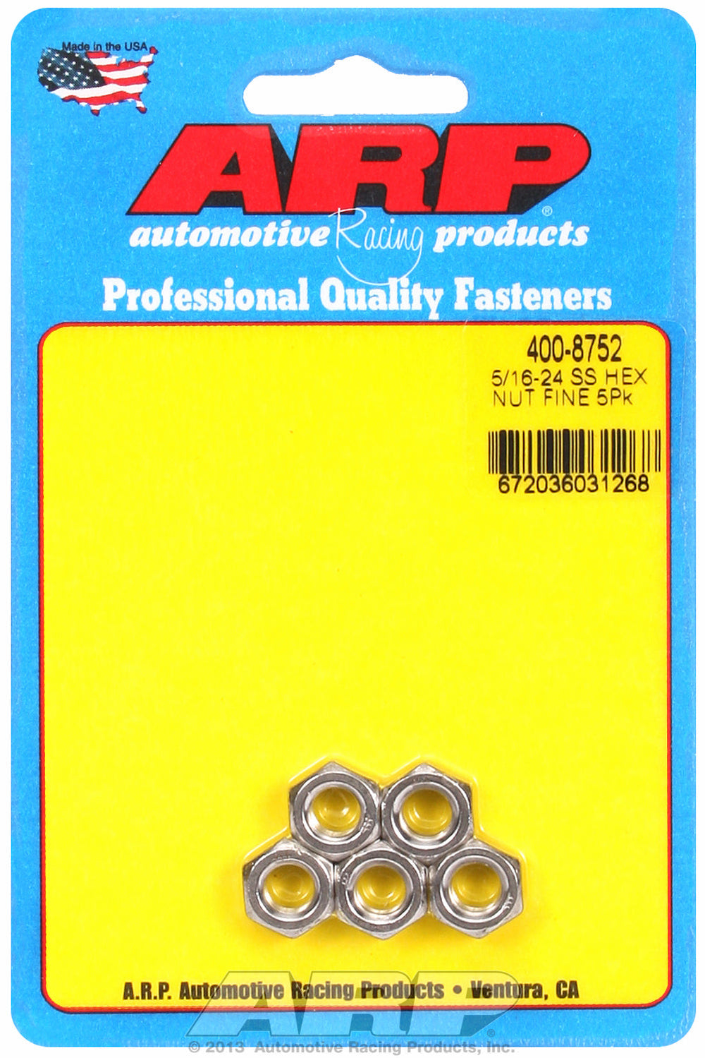 5/16-24 Stainless Hex Fine Thread Hex Nut