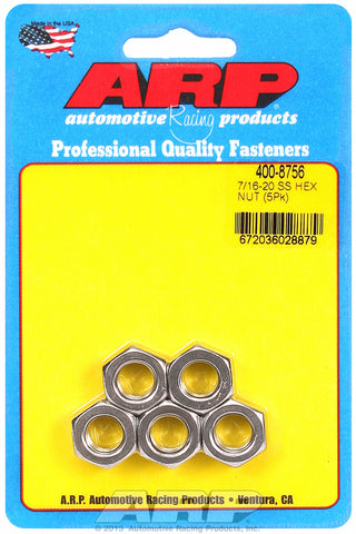7/16-20 Stainless Hex Fine Thread Hex Nut