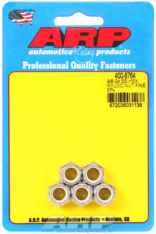 3/8-24 Stainless Nyloc Fine Thread Hex Nut