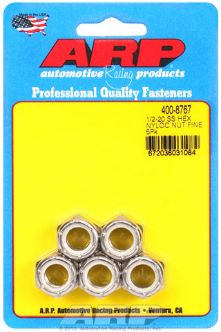 1/2-20 Stainless Nyloc Fine Thread Hex Nut