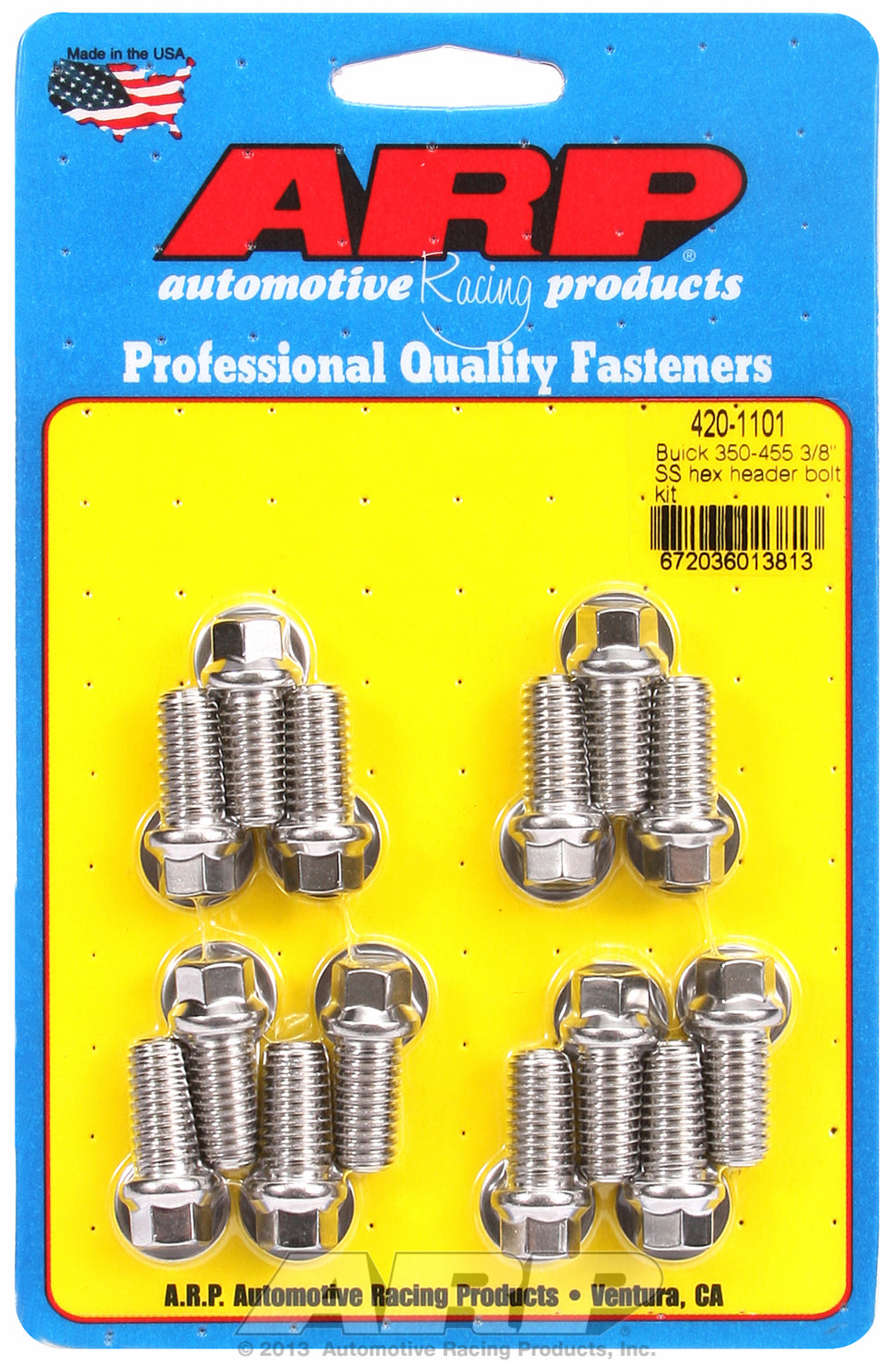 Header Bolt Kit For Buick 350-455 cid Stainless Hex Head
