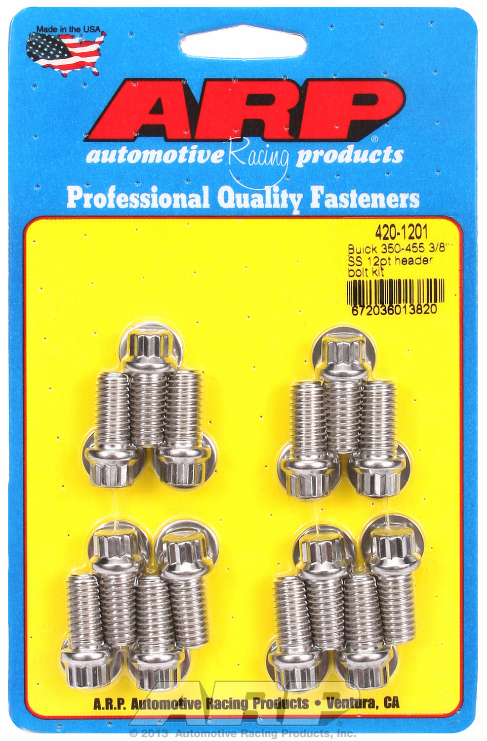 Header Bolt Kit For Buick 350-455 cid Stainless 12-Pt Head