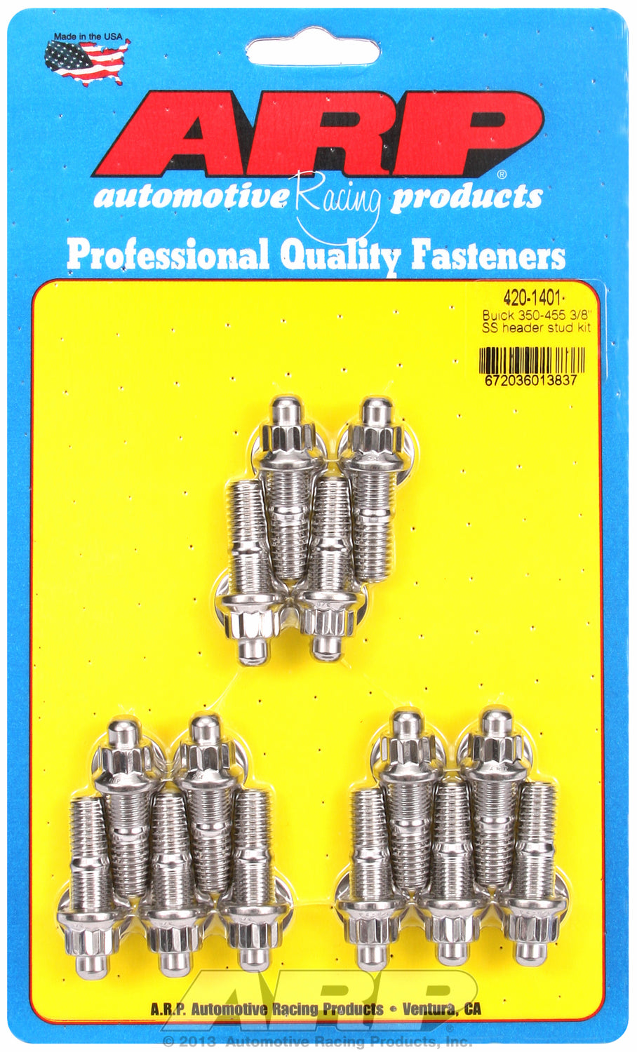 Header Stud Kit for Buick 350-455 cid Stainless 12-Pt Head