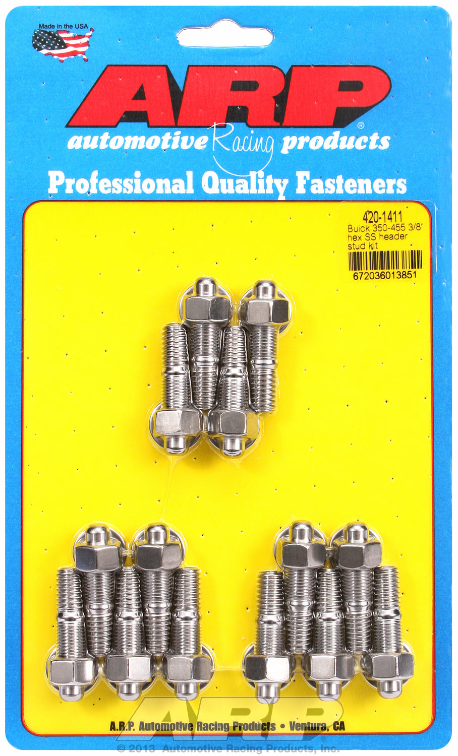 Header Stud Kit for Buick 350-455 cid Stainless Hex Head