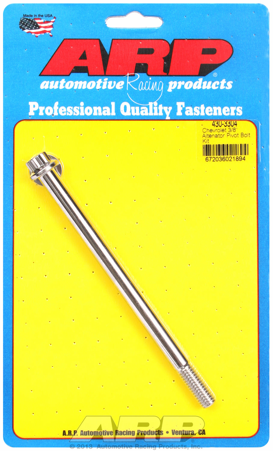 3/8˝ alternator pivot bolt for Chevrolet Stainless 12-Pt Heads