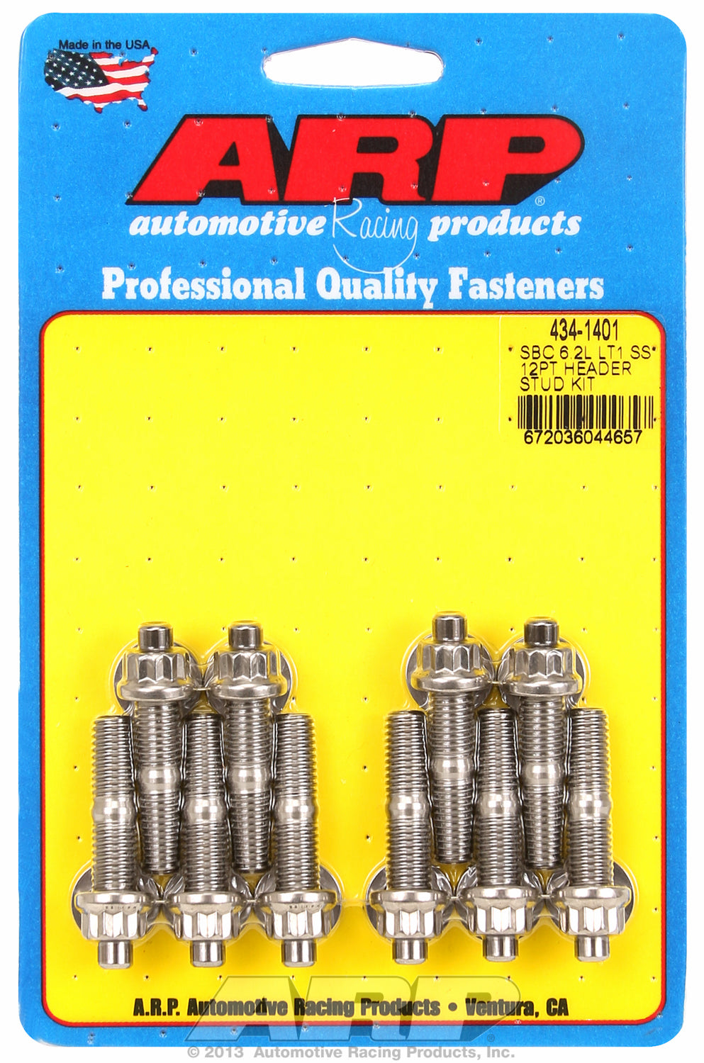 Header Stud Kit for Chevrolet 3/8˝ wide header flange - 6.2L (LT1/LT4) Stainless 12-Pt Head