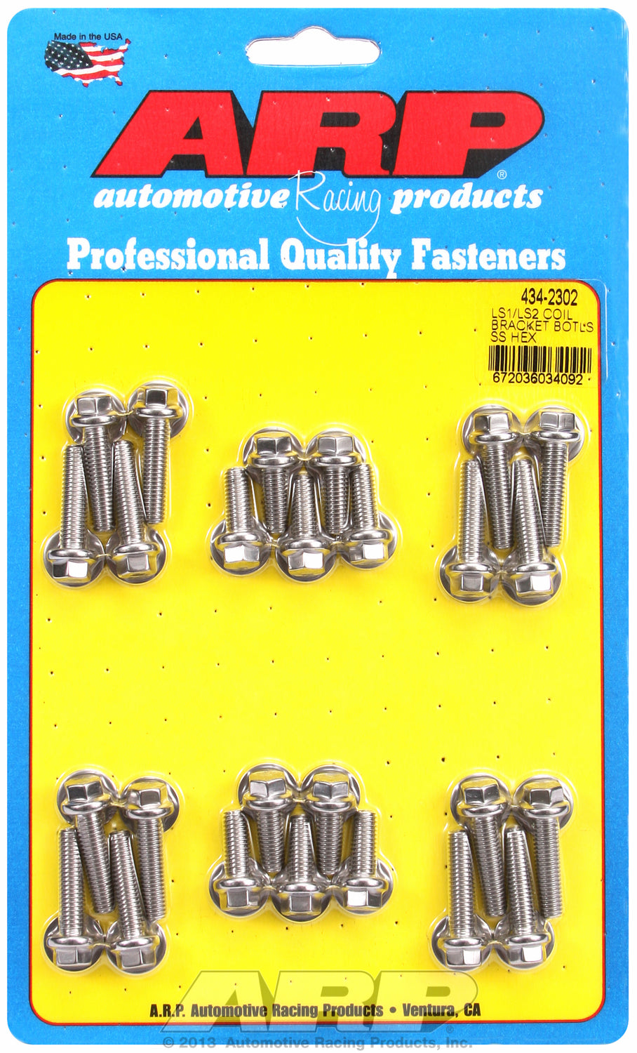 Coil Bracket Bolt Kit for Chevrolet LS Series small block Stainless - Hex Head
