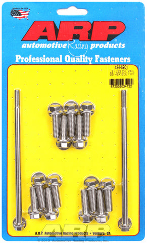 Hex Head Stainless Oil Pan Bolt Kit for Chevrolet Gen III/IV LS Series small block