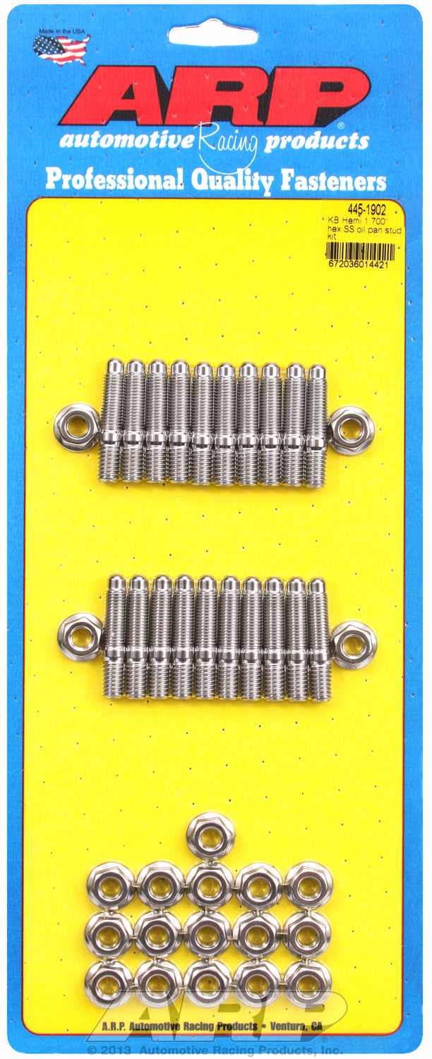 Hex Head Stainless Oil Pan Stud Kit for Chrysler KB Hemi, 1.700˝ U.H.L