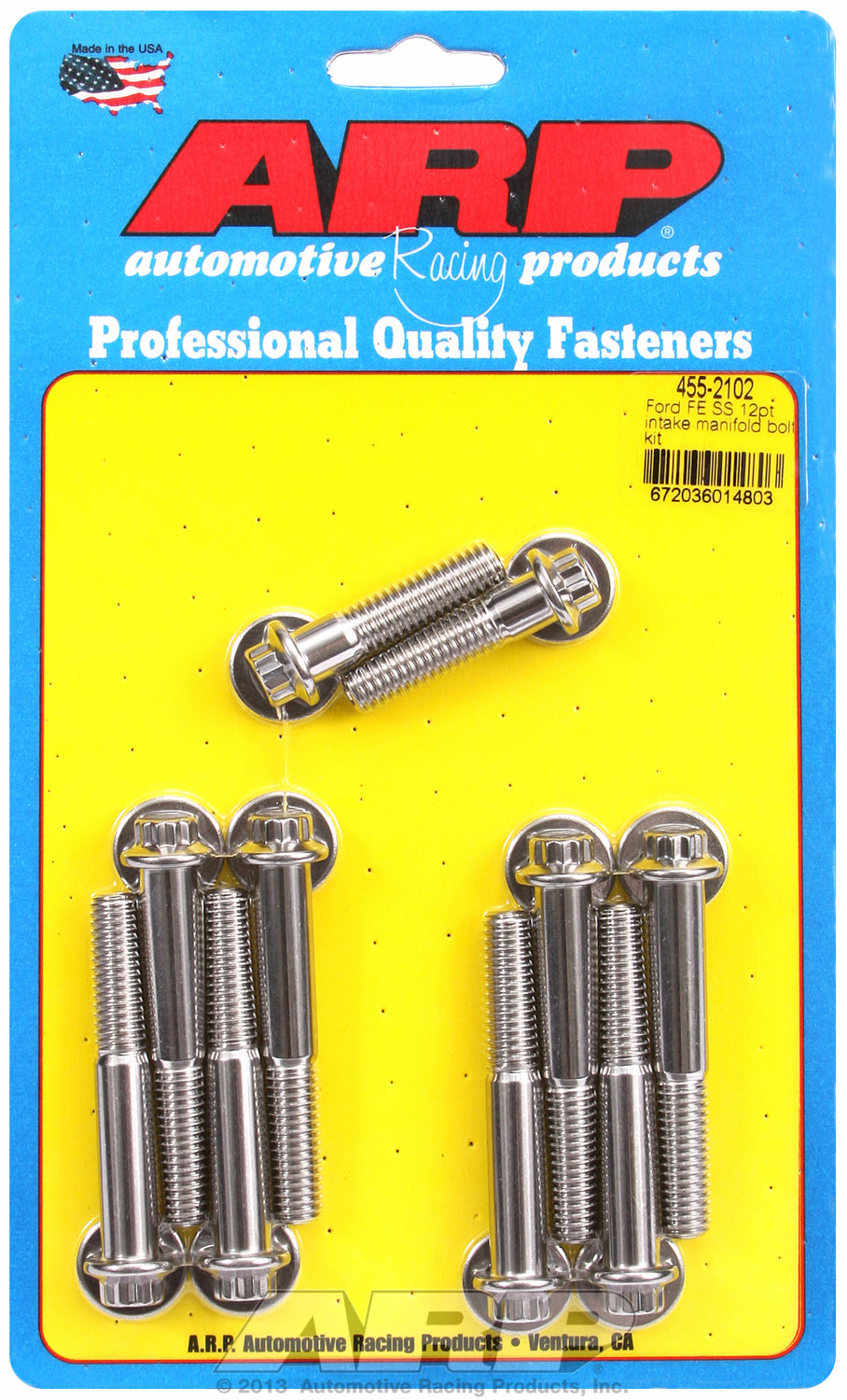 12-Pt Head Stainless Intake Manifold Bolts for Ford 390-428 cid FE Series