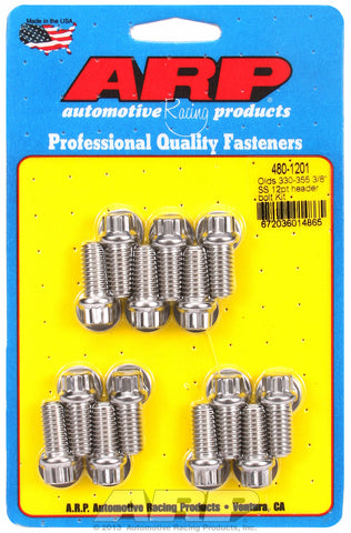 Header Bolt Kit For Oldsmobile 330-455 cid Stainless 12-Pt Head