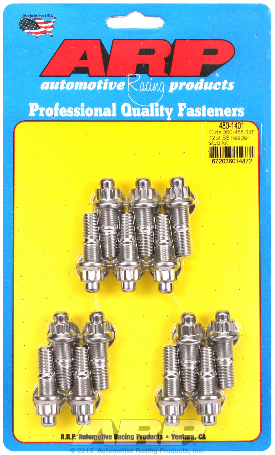 Header Stud Kit for Oldsmobile 330-455 cid Stainless 12-Pt Head