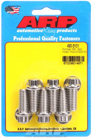 Motor Mount Kit for Pontiac, All V8 Stainless - 12-Pt Head