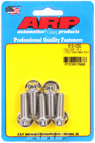 3/8-16 x 1.000 12pt SS bolts