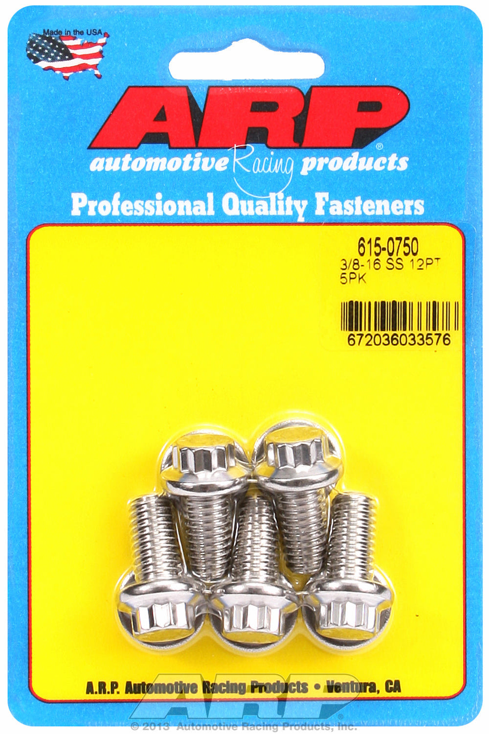 3/8-16 x 0.750 12pt 7/16 wrenching SS bolts
