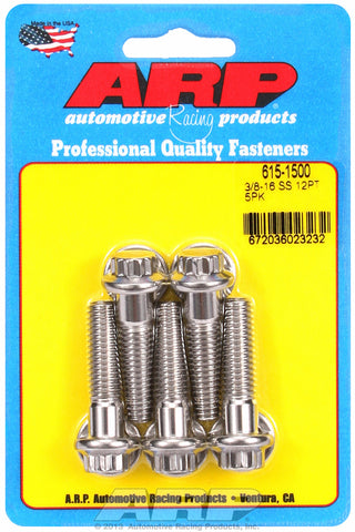 3/8-16 x 1.500 12pt 7/16 wrenching SS bolts