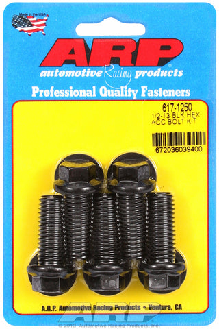 1/2-13 x 1.250 hex black oxide bolts