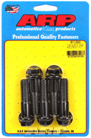 1/2-13 x 2.000 hex black oxide bolts