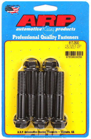 1/2-13 x 2.500 hex black oxide bolts