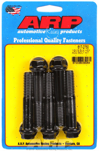 1/2-13 x 2.750 hex black oxide bolts
