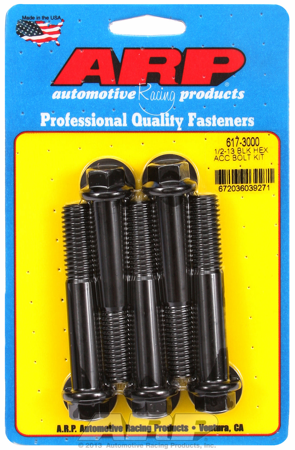 1/2-13 x 3.000 hex black oxide bolts