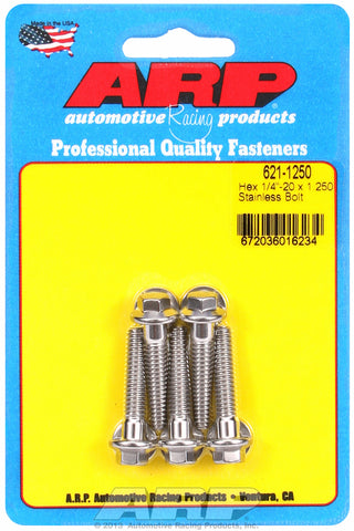 1/4-20 x 1.250 hex SS bolts
