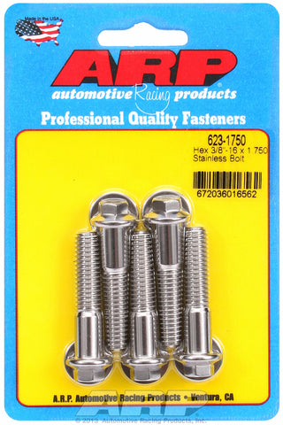 3/8-16 x 1.750 hex SS bolts