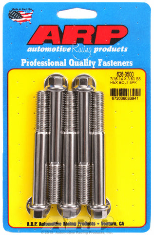 7/16-14 X 3.500 hex SS bolts