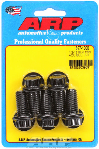 1/2-13 x 1.000 12pt black oxide bolts