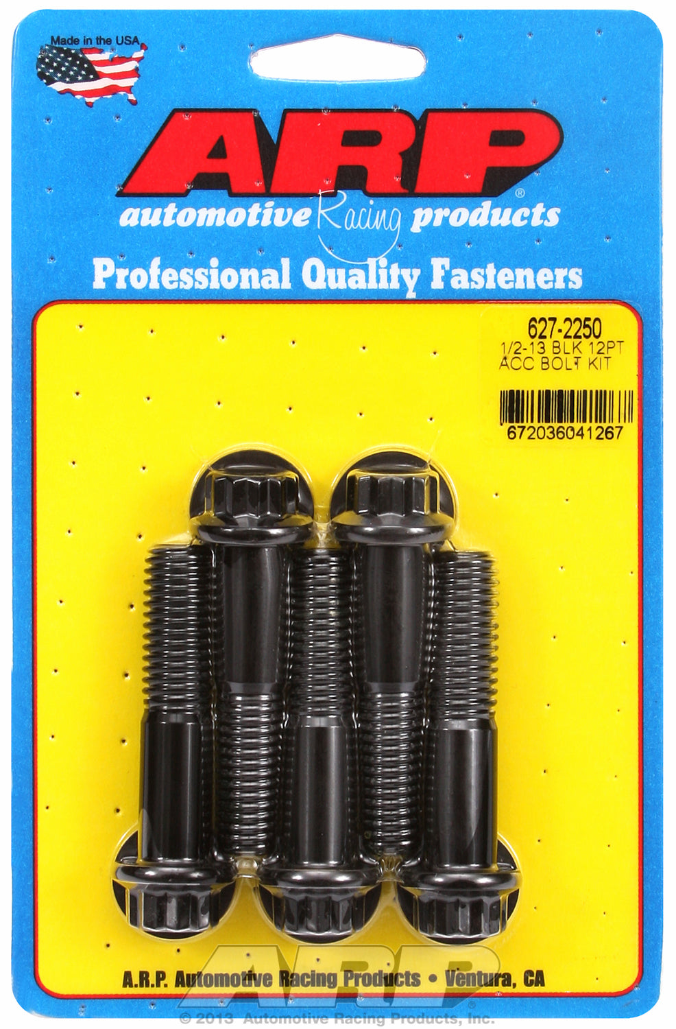 1/2-13 x 2.250 12pt black oxide bolts