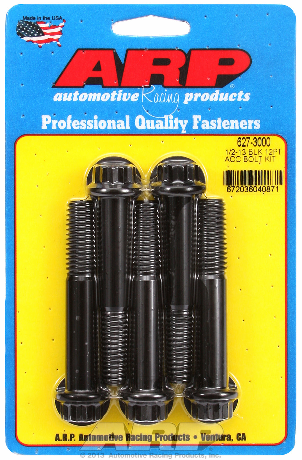 1/2-13 x 3.000 12pt black oxide bolts
