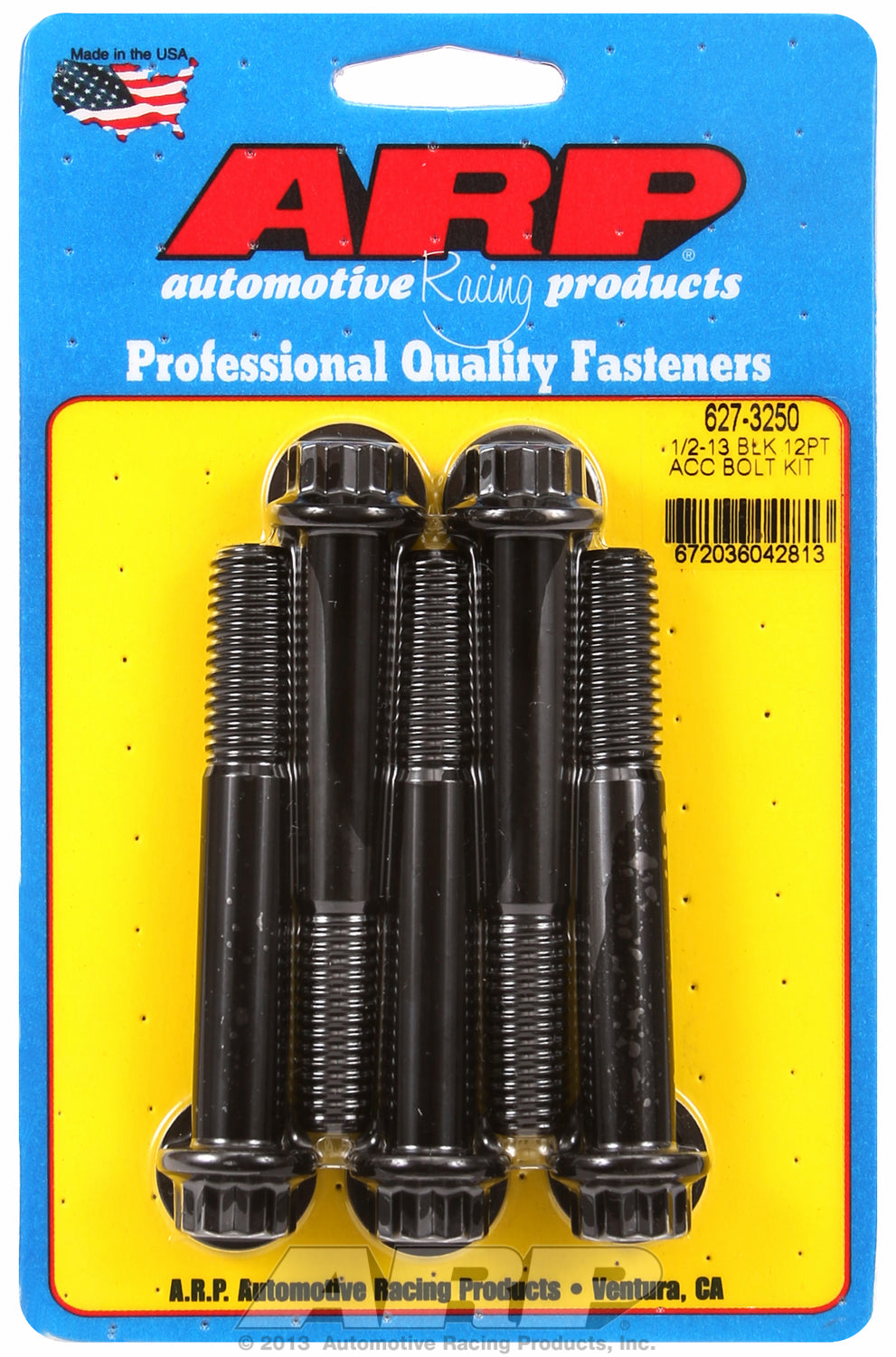 1/2-13 x 3.250 12pt black oxide bolts