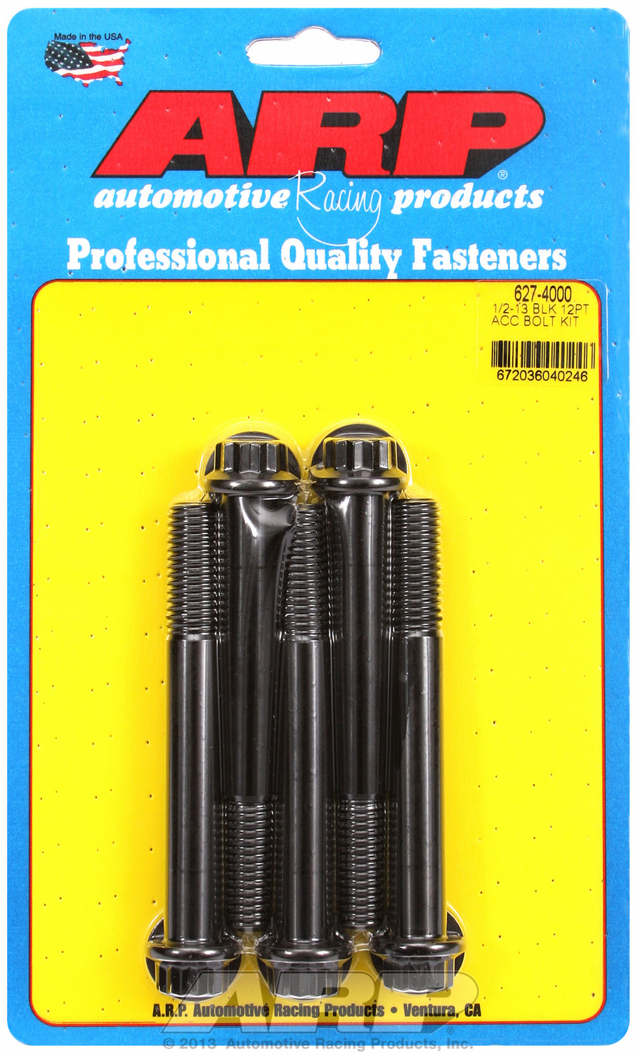 1/2-13 x 4.000 12pt black oxide bolts