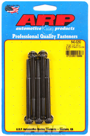 1/4-20 x 3.250 12pt black oxide bolts