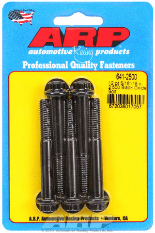 5/16-18 x 2.500 12pt black oxide bolts