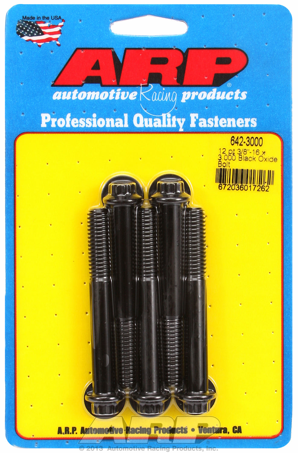 3/8-16 x 3.000 12pt black oxide bolts