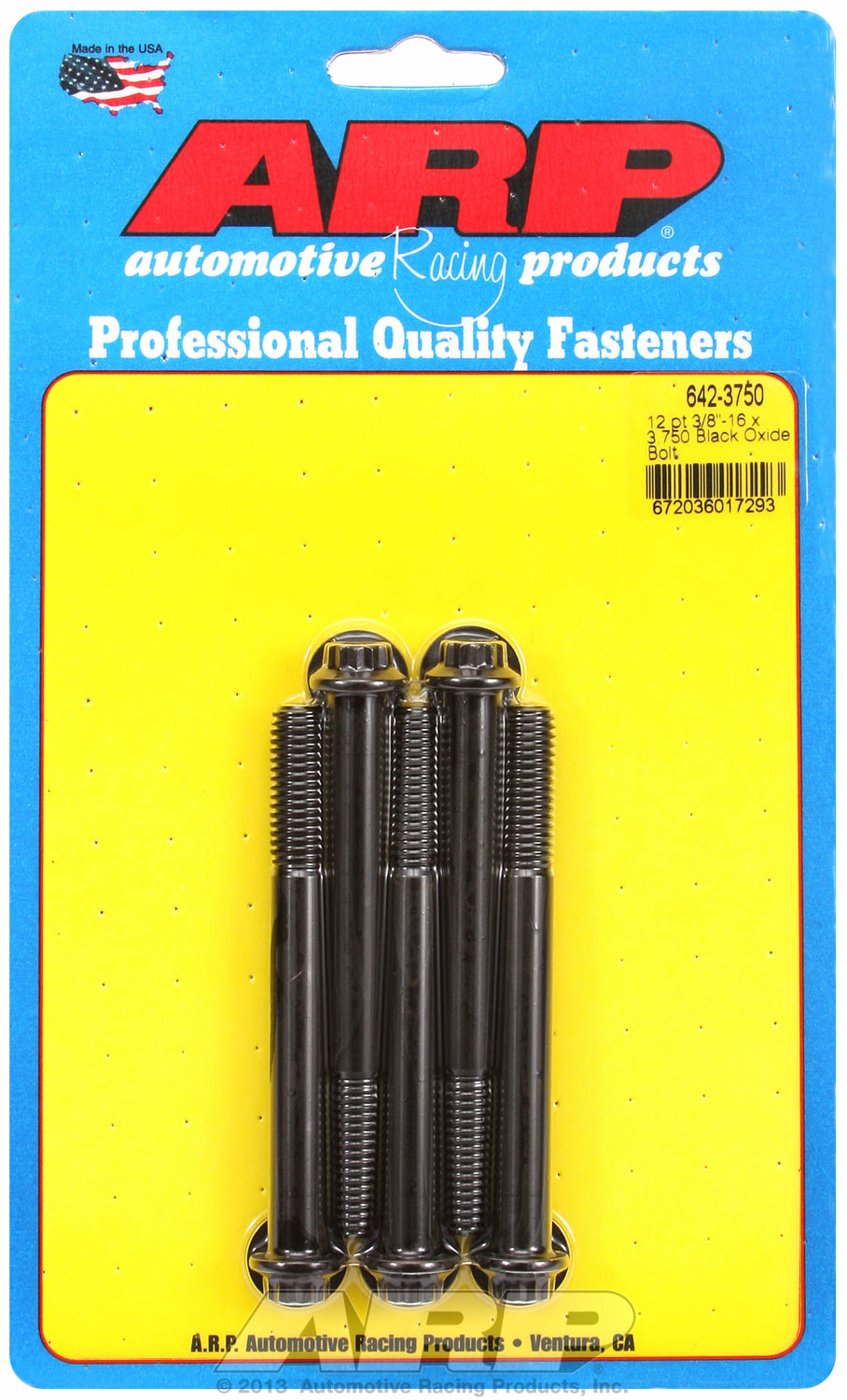 3/8-16 x 3.750 12pt black oxide bolts