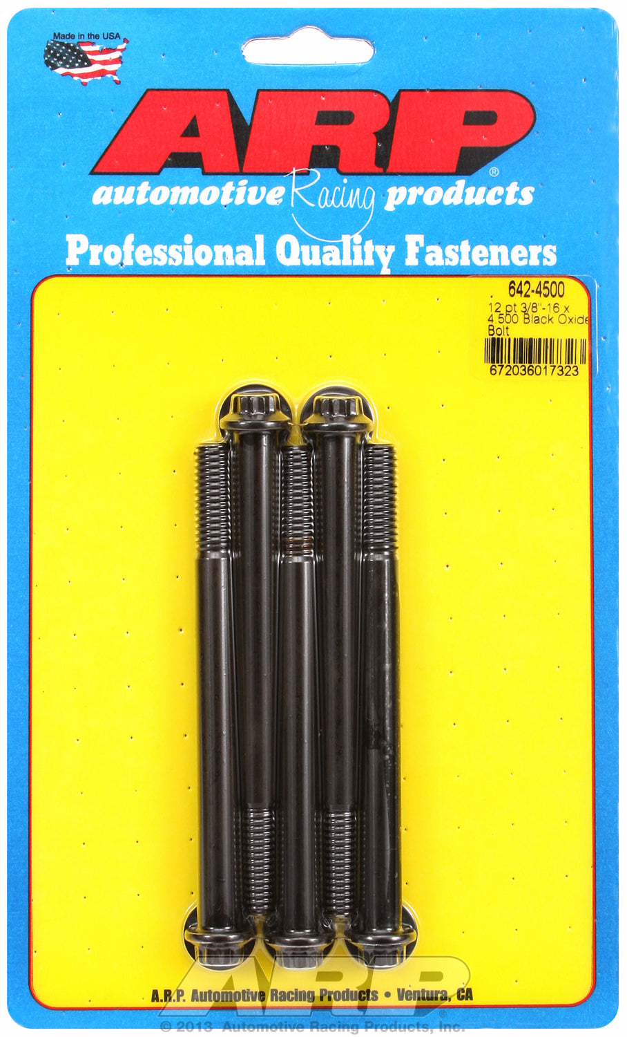 3/8-16 x 4.500 12pt black oxide bolts