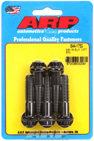 3/8-16 x 1.750 12pt 7/16 wrenching black oxide bolts