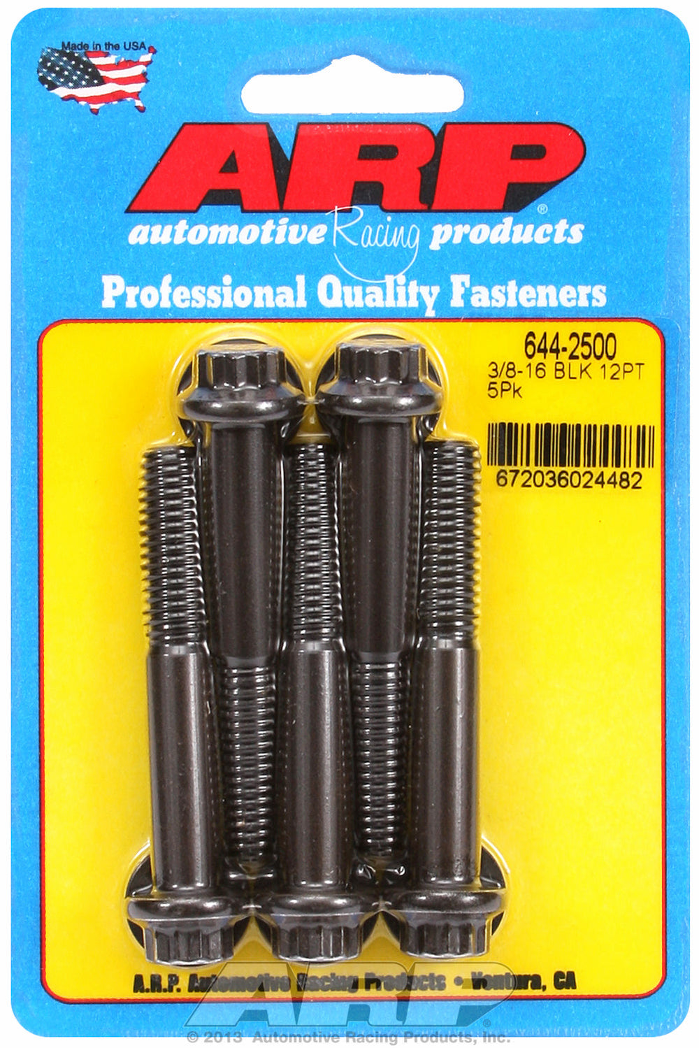 3/8-16 x 2.500 12pt 7/16 wrenching black oxide bolts