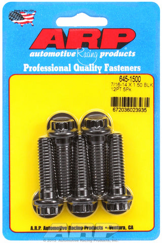 7/16-14 X 1.500 12pt 1/2 wrenching black oxide bolts