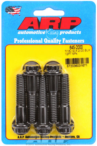 7/16-14 X 2.000 12pt 1/2 wrenching black oxide bolts