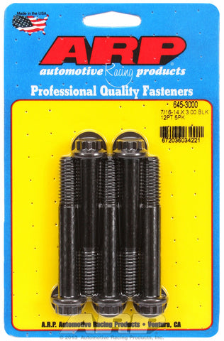 7/16-14 X 3.000 12pt 1/2 wrenching black oxide bolts